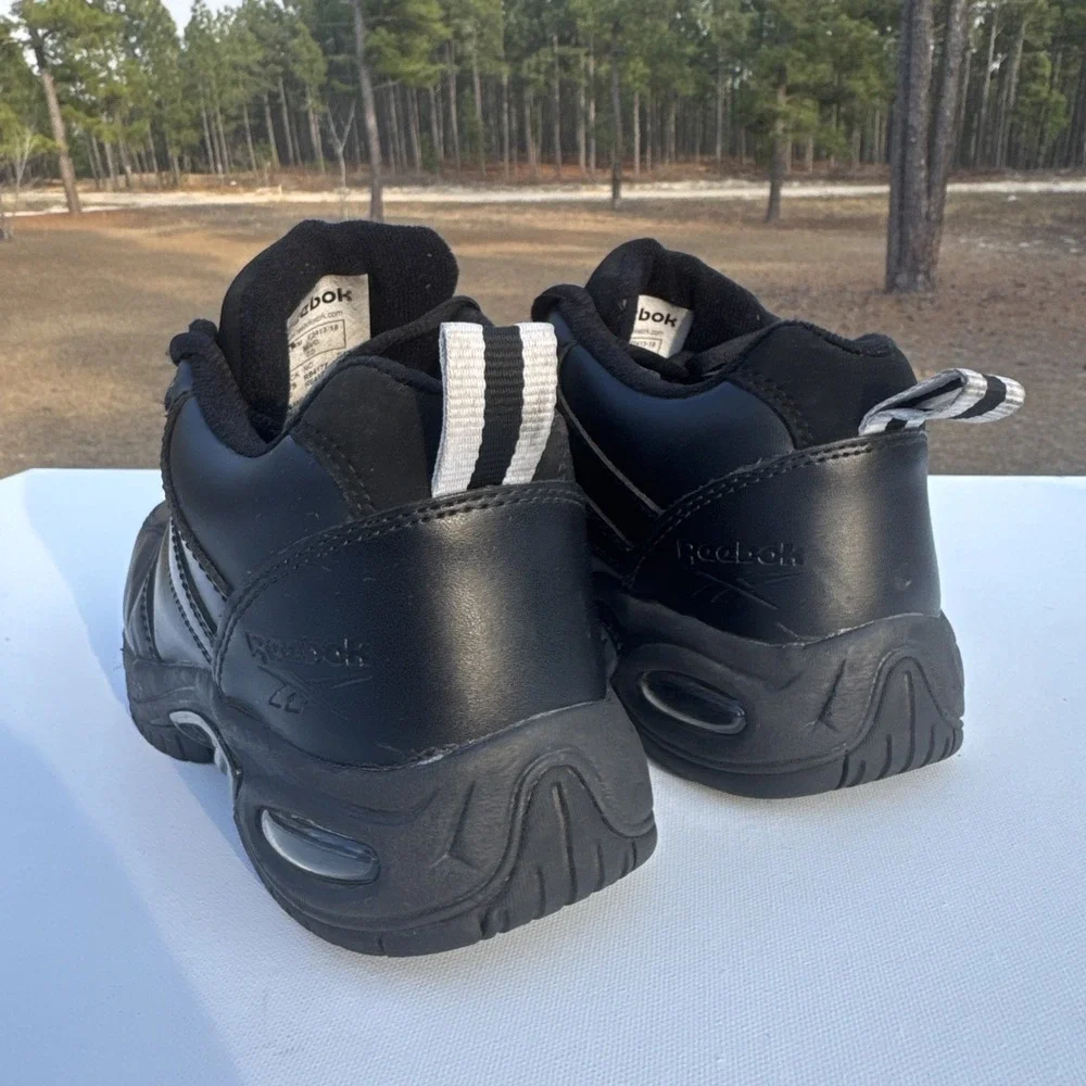 Reebok Tyak Shoes Women's‎ 6.5W Black Composite Toe Work Leather Sneaker Lace up